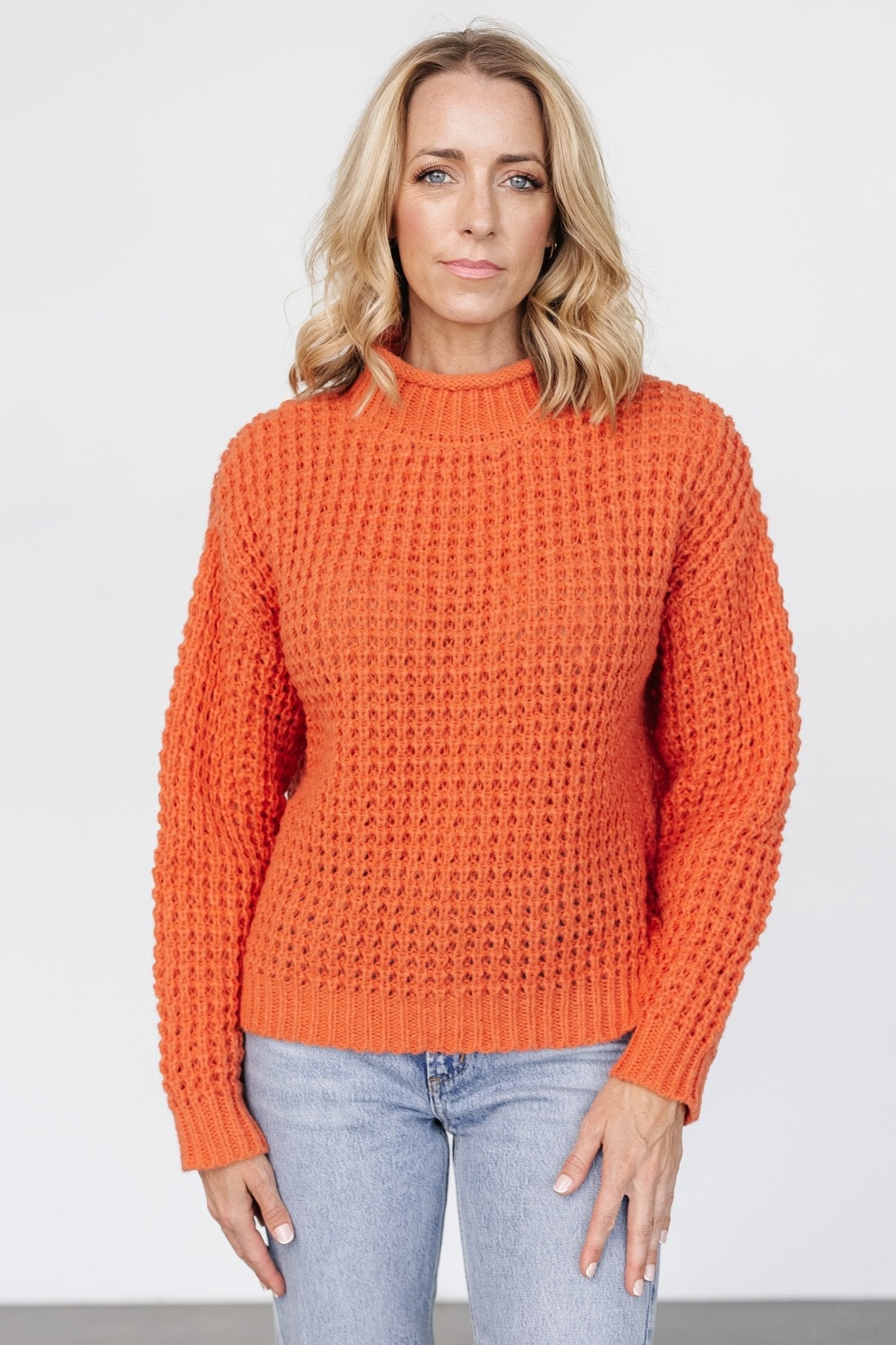 Syracuse Chunky Knit Sweater | Orange-Glamsiq