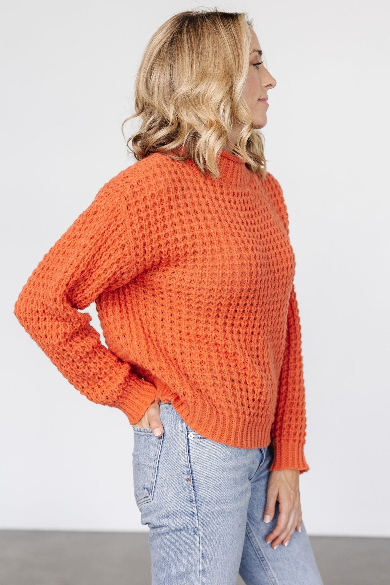 Syracuse Chunky Knit Sweater | Orange-Glamsiq