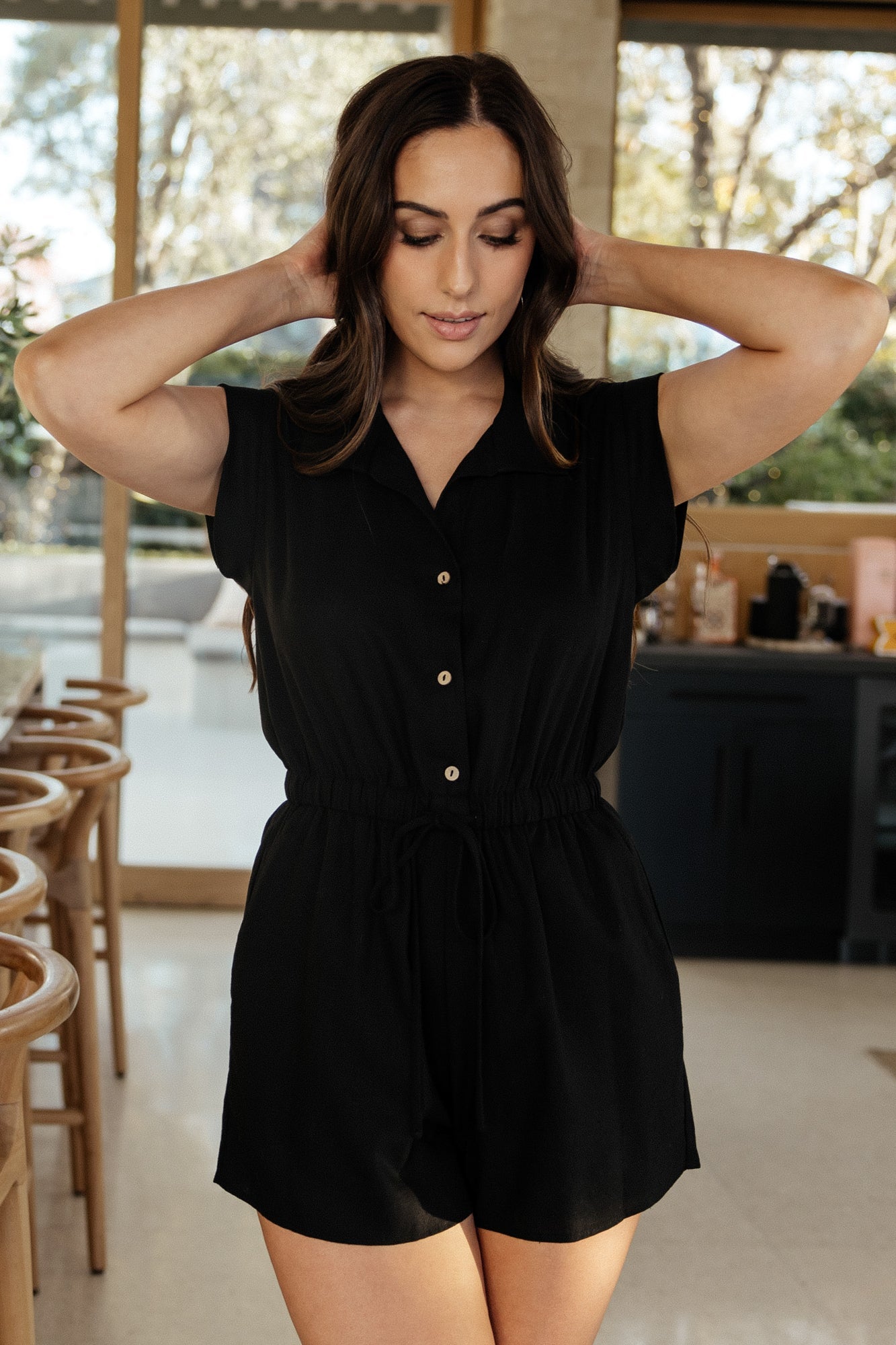 Toni Romper | Black-Glamsiq