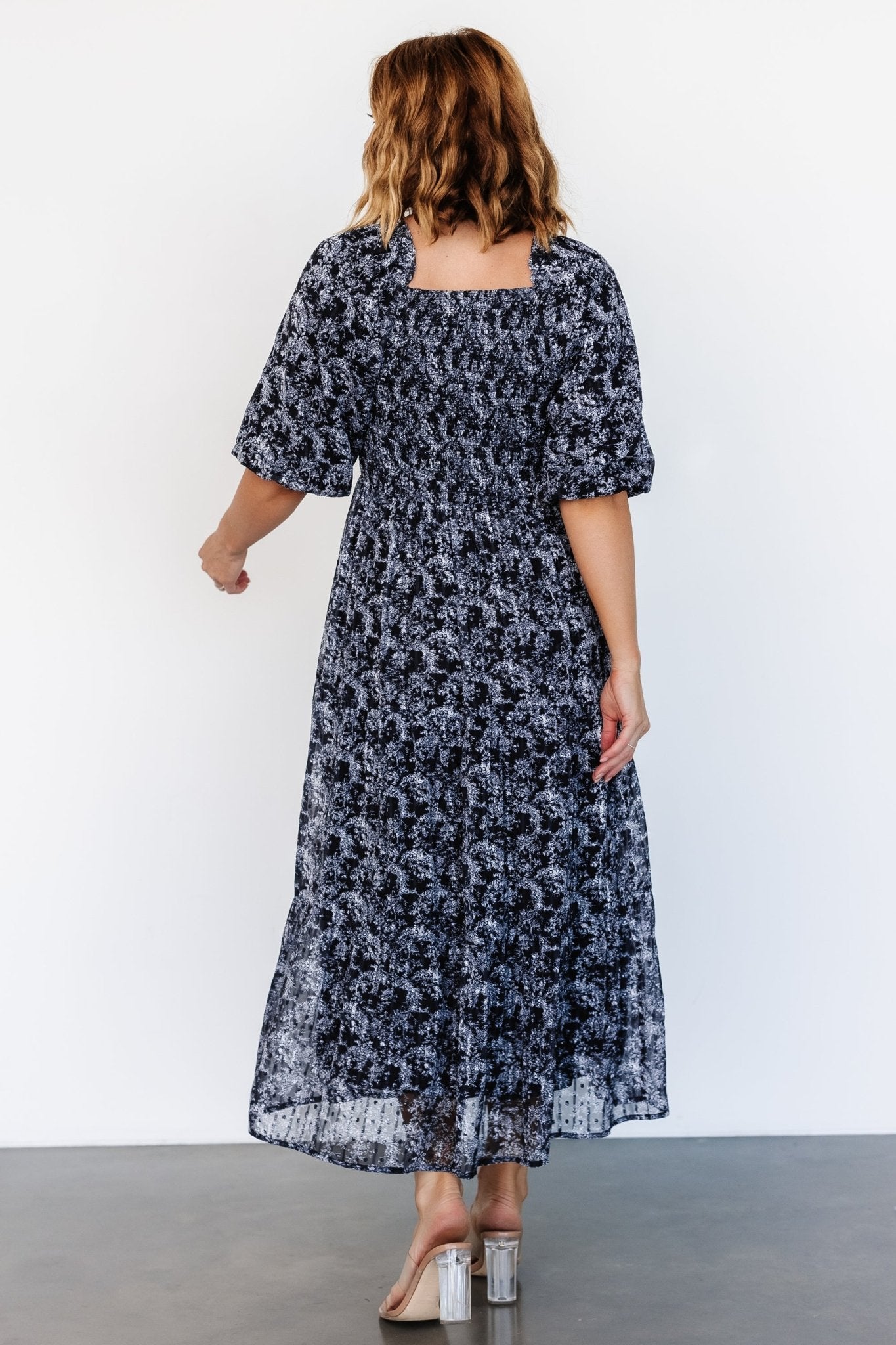 Tulsa Smocked Dress | Black + White-Glamsiq