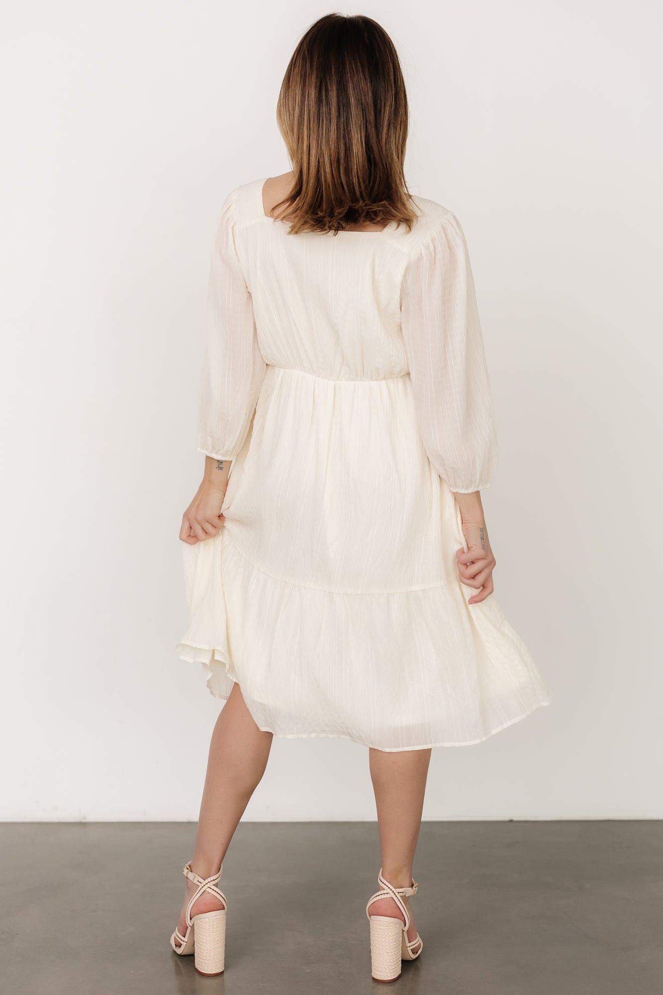 Vaeda Midi Dress | Cream-Glamsiq