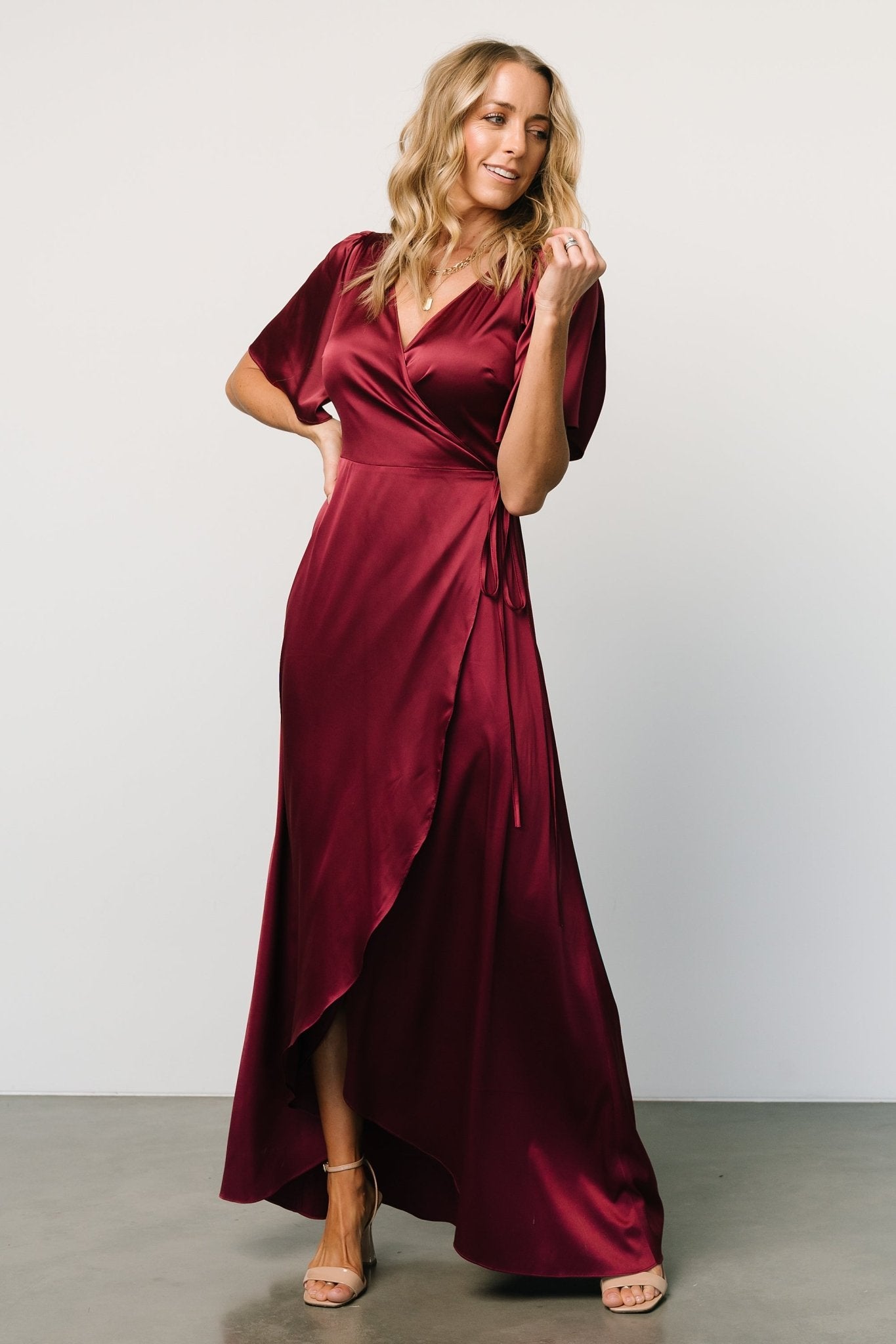 Vara Satin Maxi Wrap Dress | Mulberry-Glamsiq