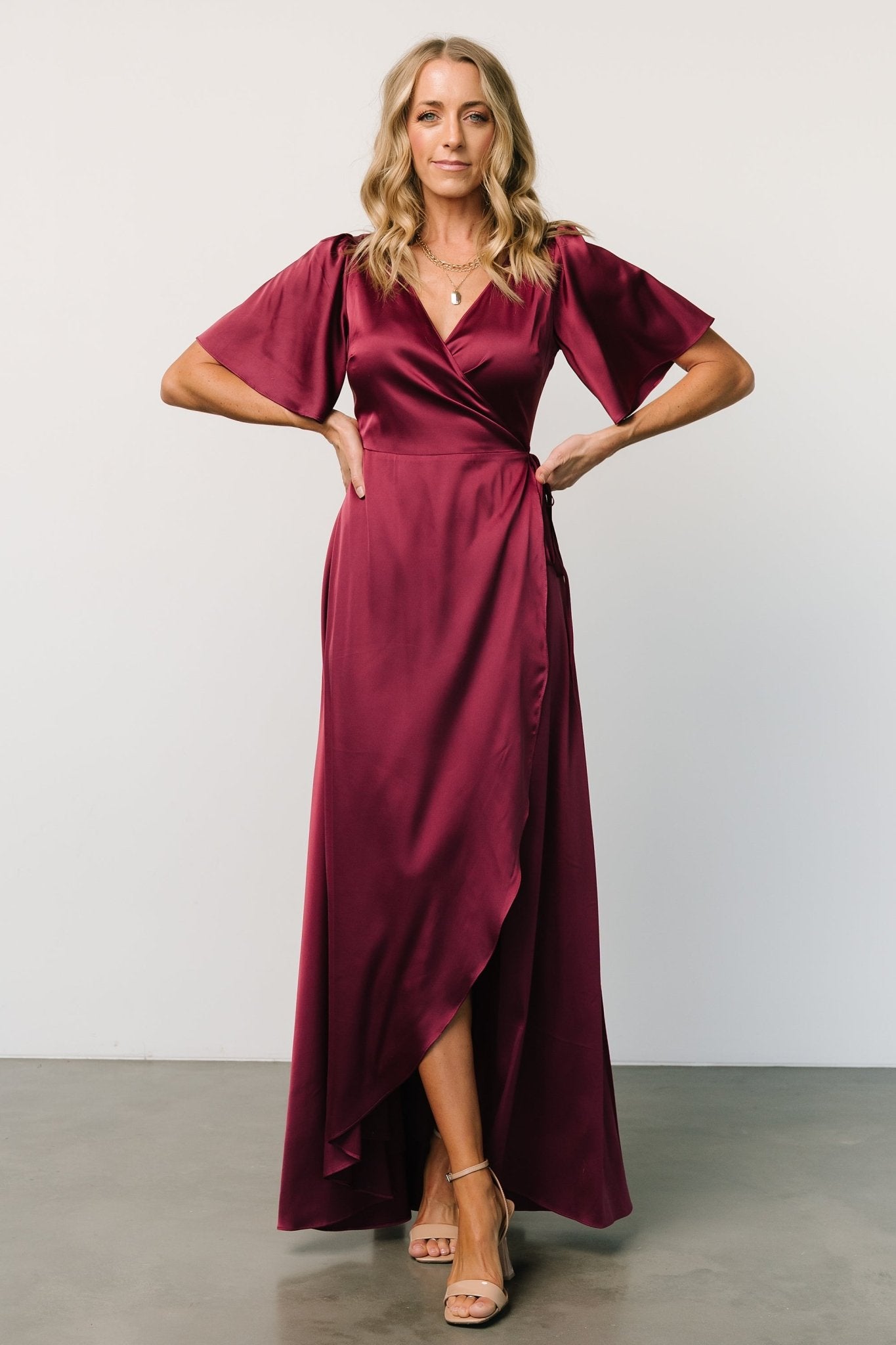 Vara Satin Maxi Wrap Dress | Mulberry-Glamsiq
