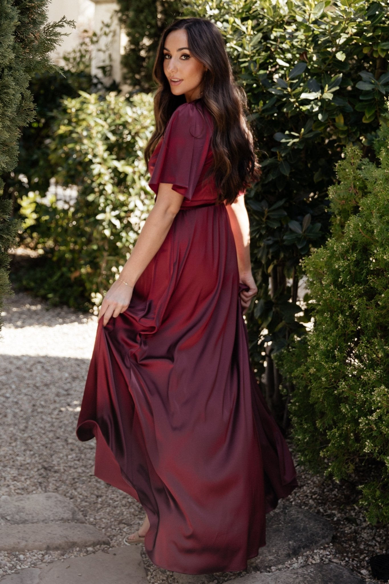 Vara Satin Maxi Wrap Dress | Mulberry-Glamsiq