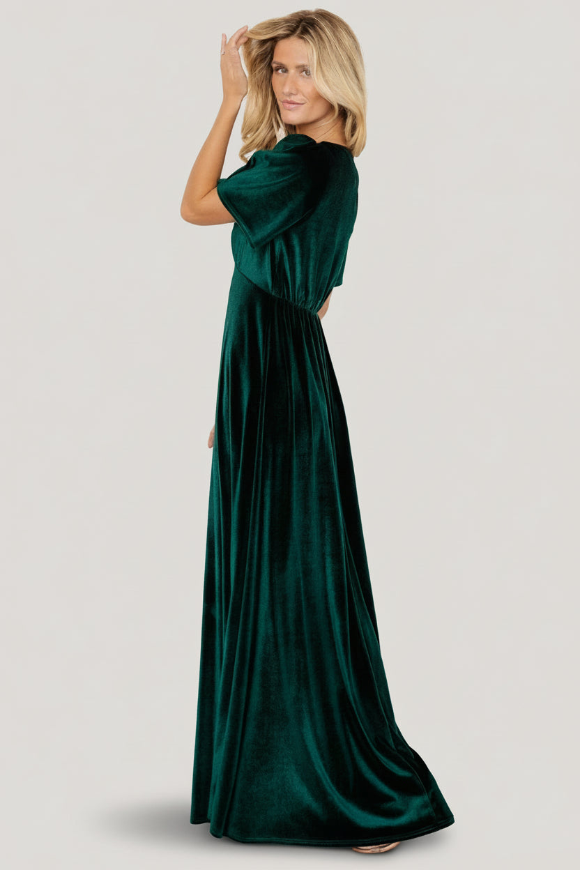 Vivian Velvet Maxi Dress | Emerald-Glamsiq