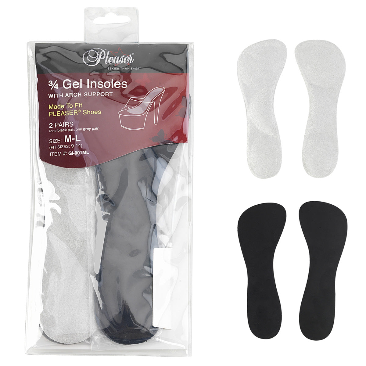Pleaser Gel Insoles w/ Arch Support-toukticu