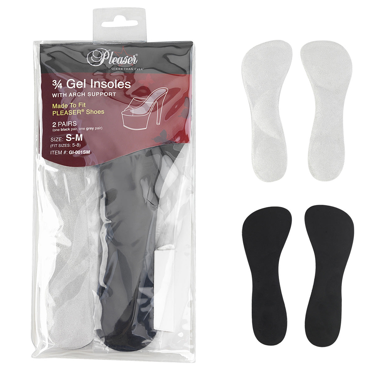 Pleaser Gel Insoles w/ Arch Support-toukticu