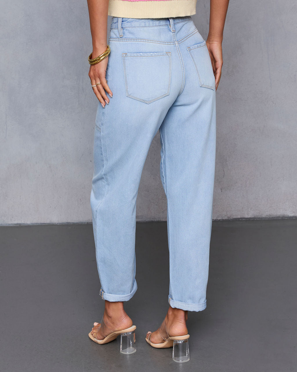 Teien Rigid High Rise Barrel Pintuck Jeans-chiciza