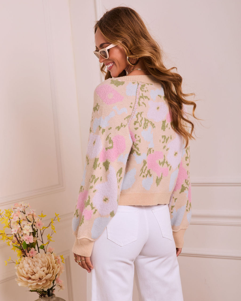 Refined Daydream Floral Knit Cardigan-chiciza