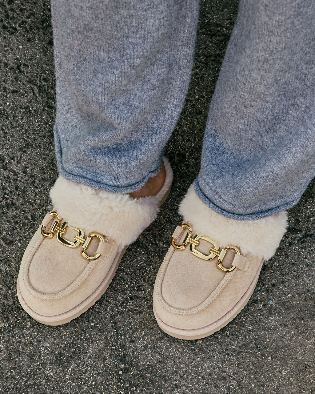 Toasted Oat Suede Horsebit Loafers-chiciza