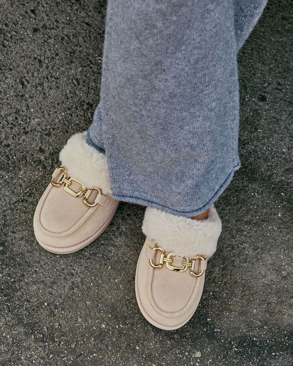 Toasted Oat Suede Horsebit Loafers-chiciza