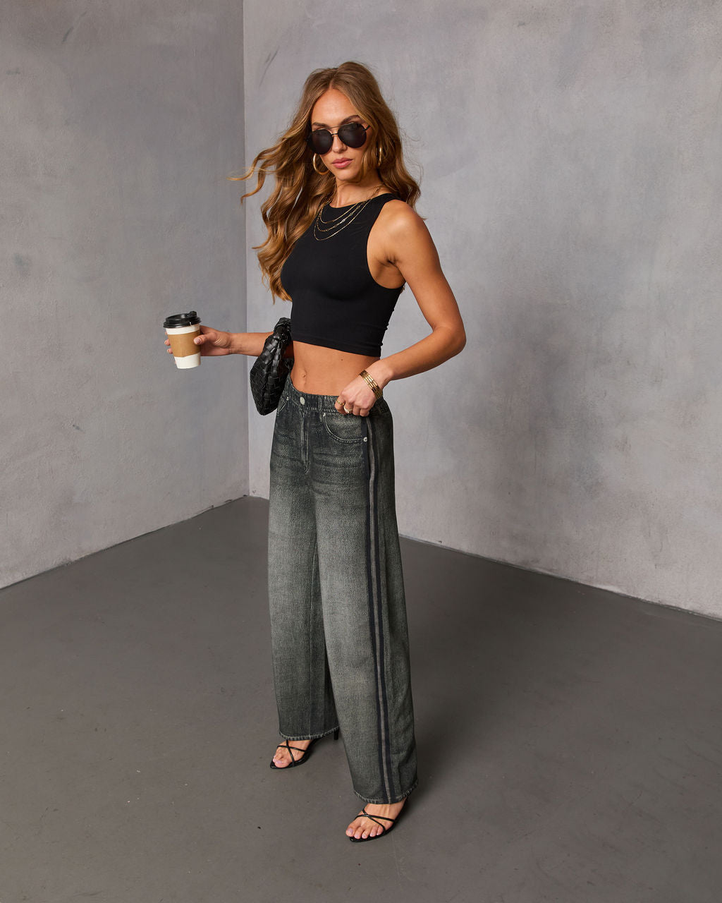 Presilla Contrast Stripe Sweatpant Jeans-chiciza