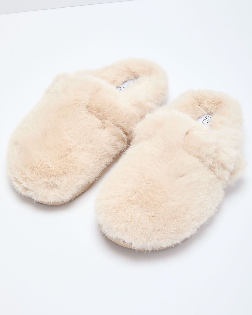 Snowfall Secrets Faux Fur Mules-chiciza