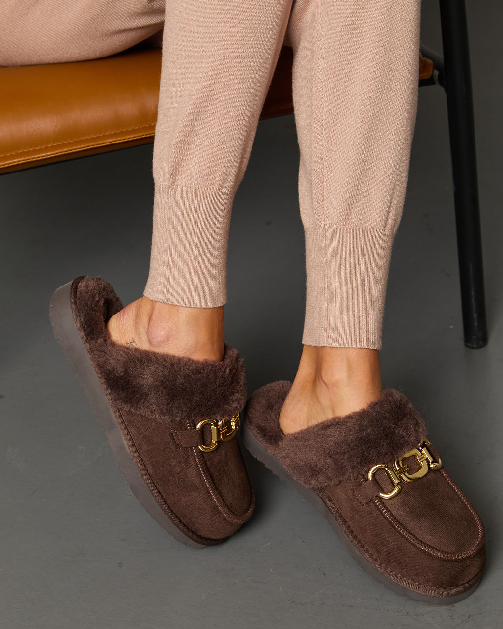 Toasted Oat Suede Horsebit Loafers-chiciza