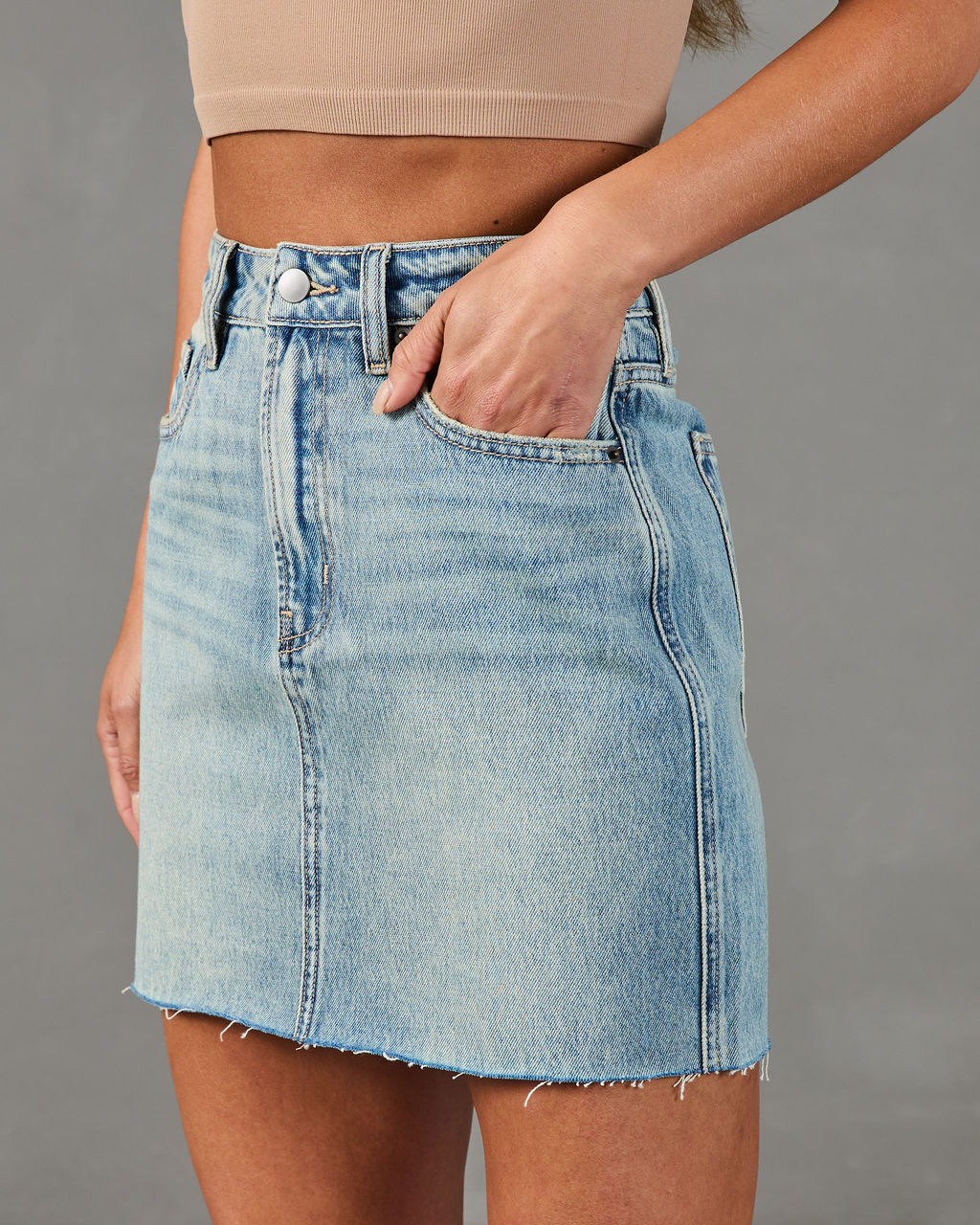 Visalia Denim Mini Skirt-chiciza