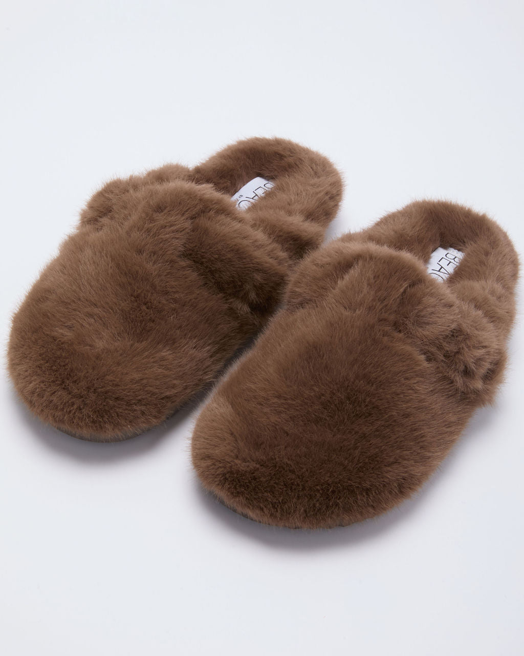 Snowfall Secrets Faux Fur Mules-chiciza
