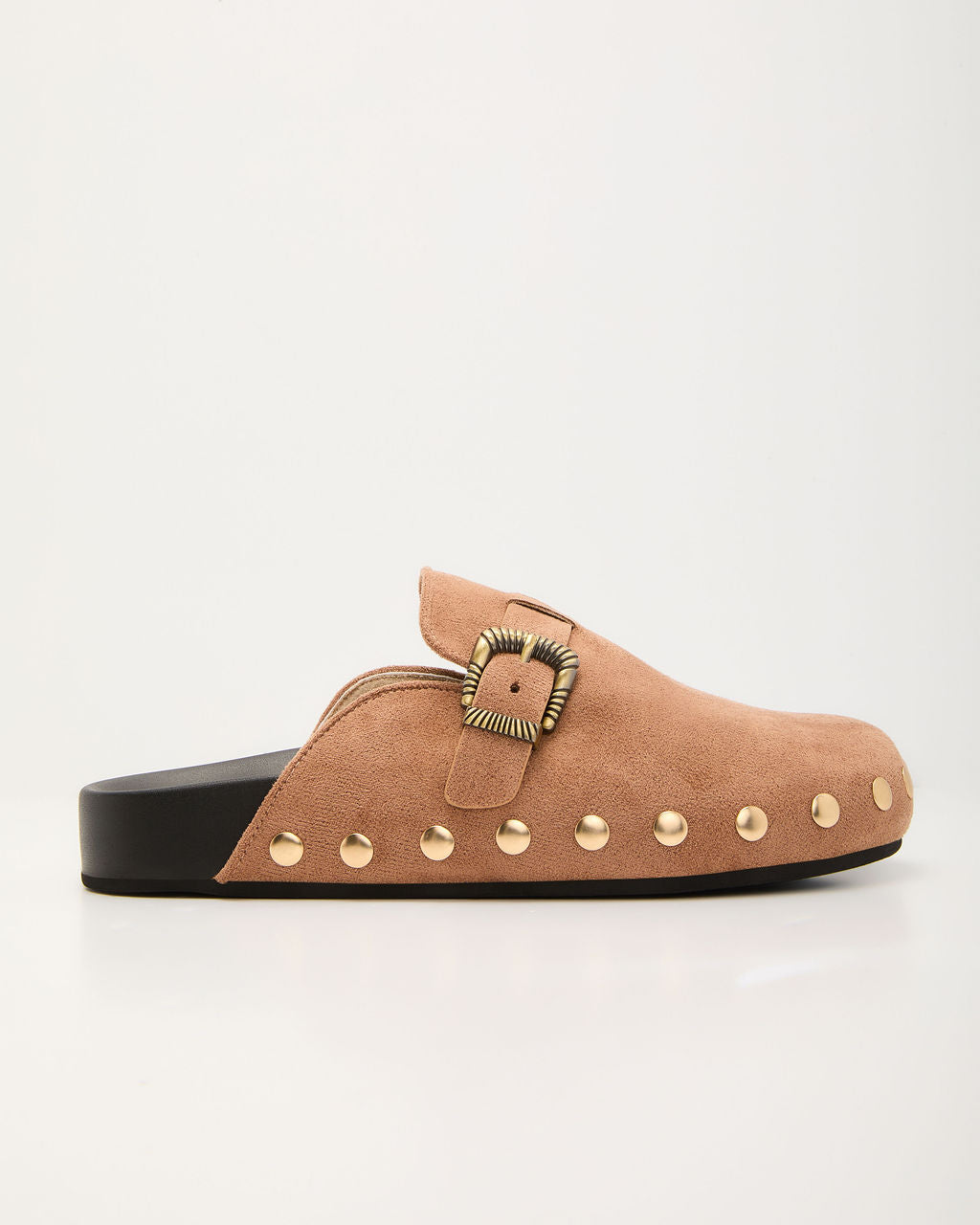 Telliah Faux Suede Studded Mule-chiciza