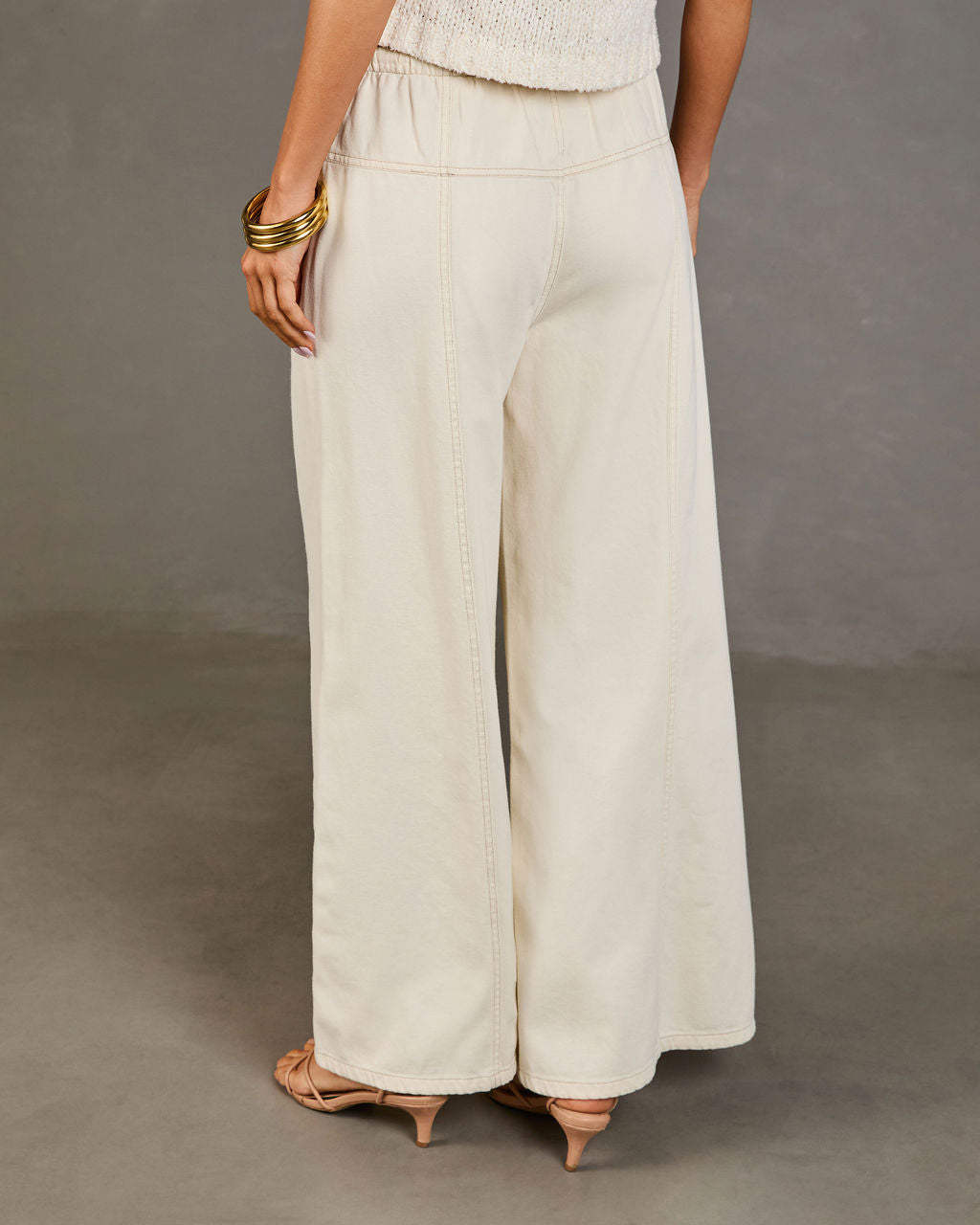 Zenah Rigid High Rise Wide Leg Drawstring Jeans-chiciza