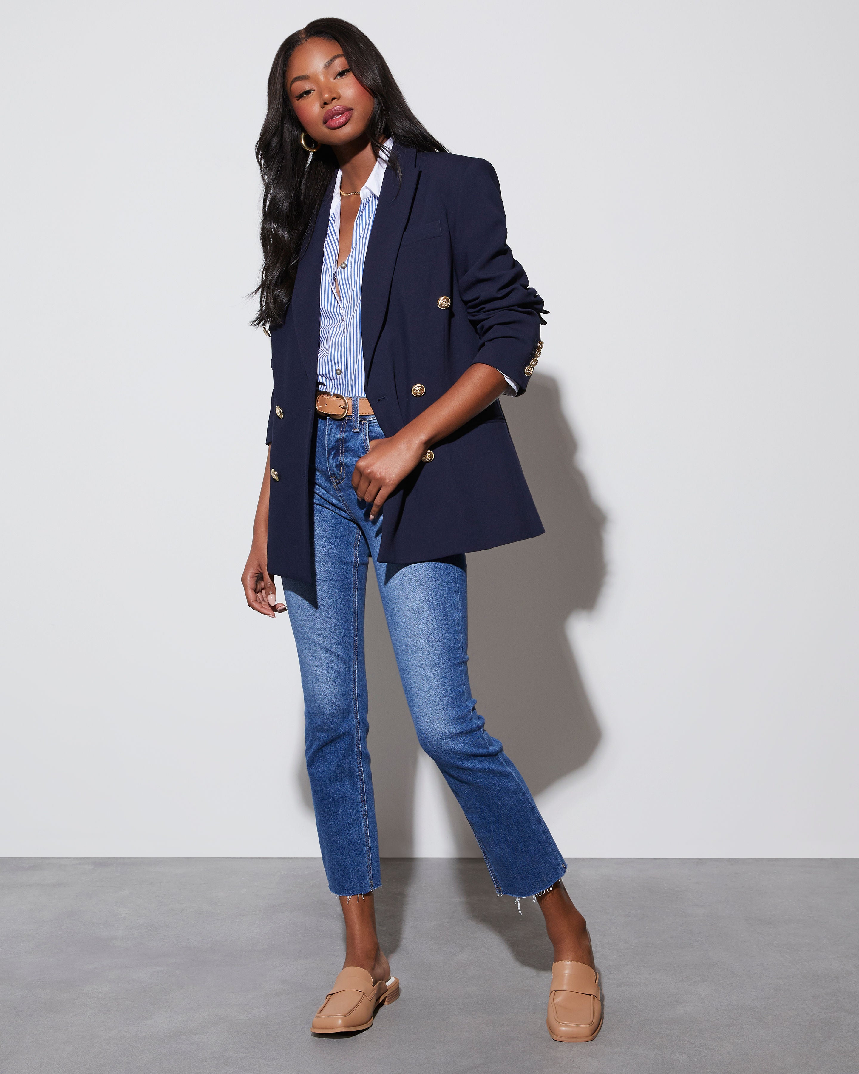 Serious Business Pocketed Blazer-chiciza