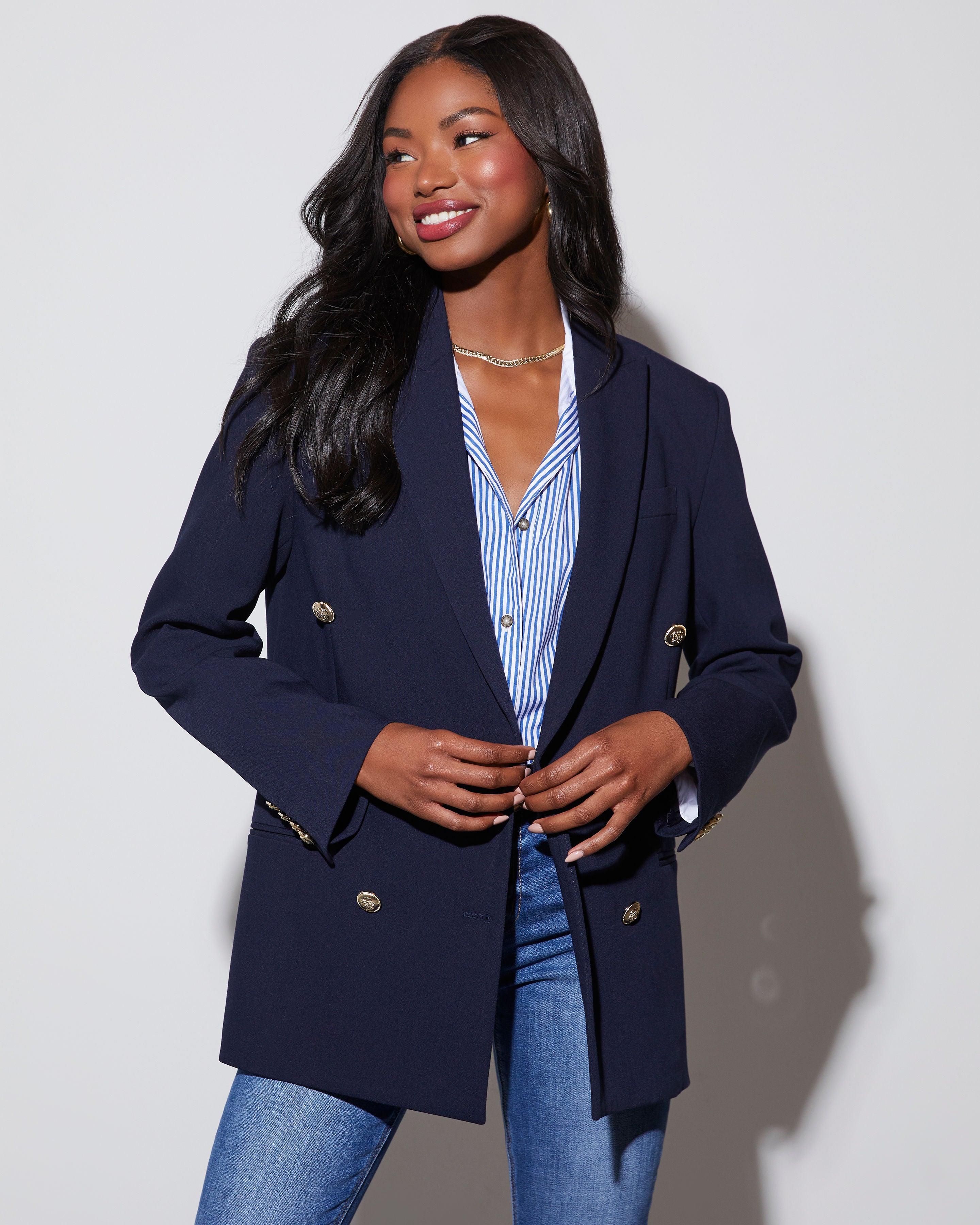 Serious Business Pocketed Blazer-chiciza