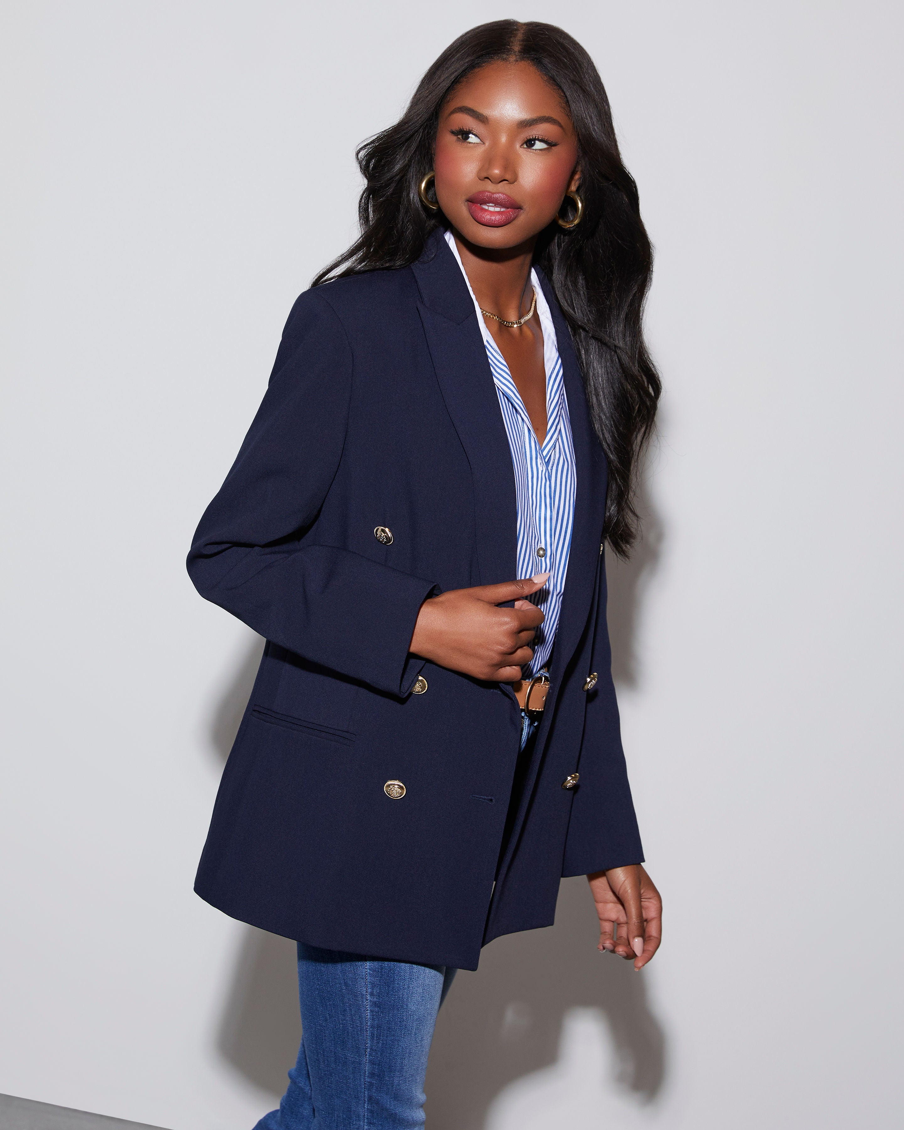 Serious Business Pocketed Blazer-chiciza