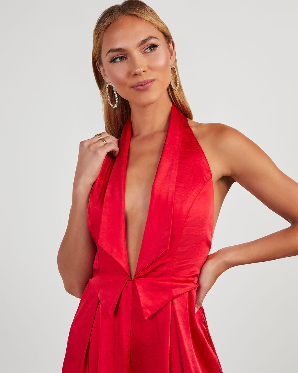 Reeves Satin Halter Jumpsuit-chiciza