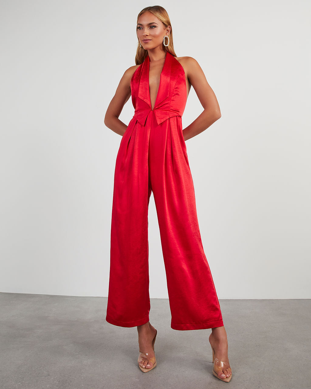 Reeves Satin Halter Jumpsuit-chiciza