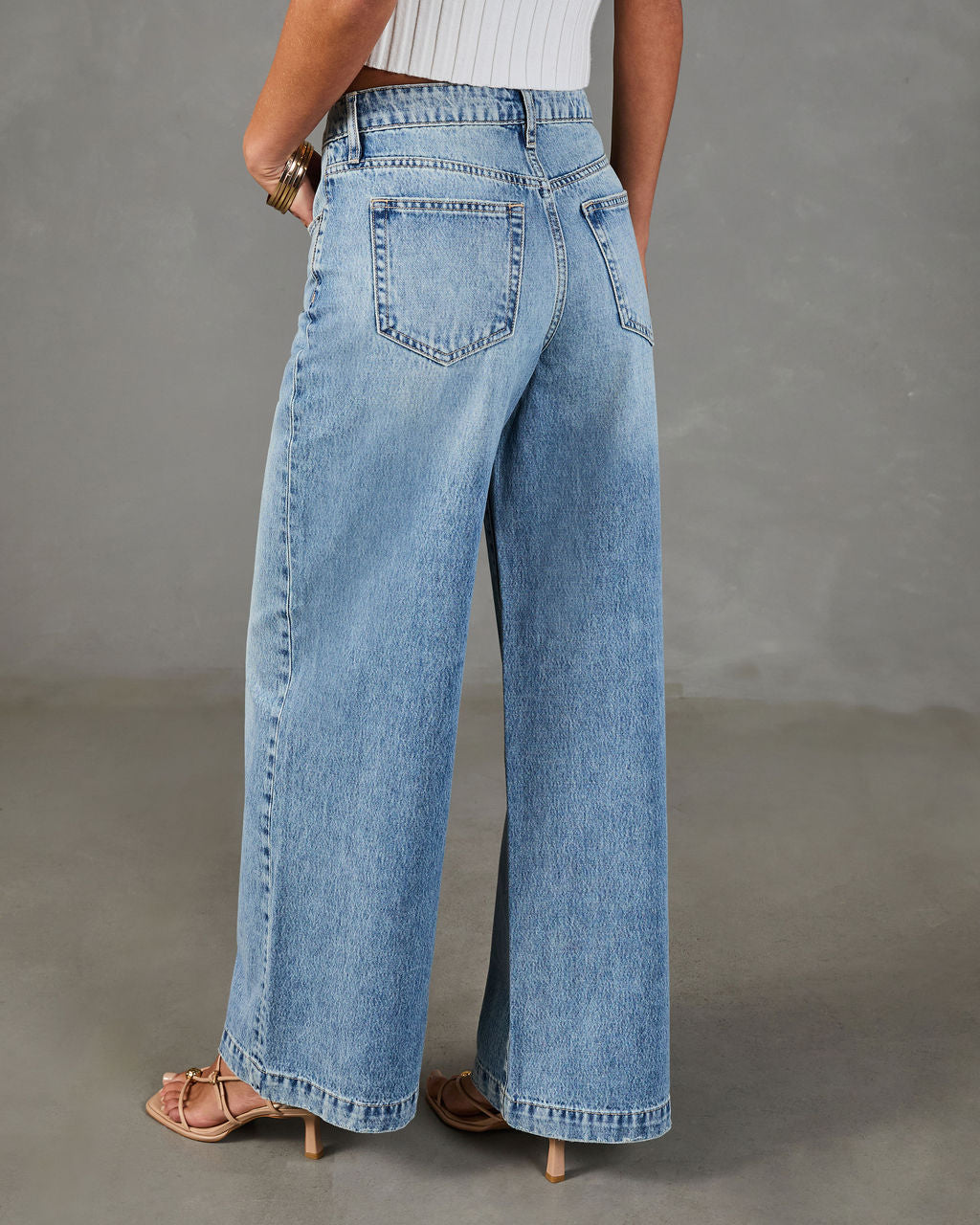 Throwback Origin Rigid High Rise Wide Leg Jeans-chiciza