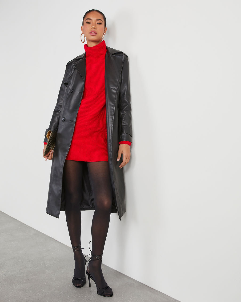 Uptown Girl Mock Neck Sweater Dress-chiciza