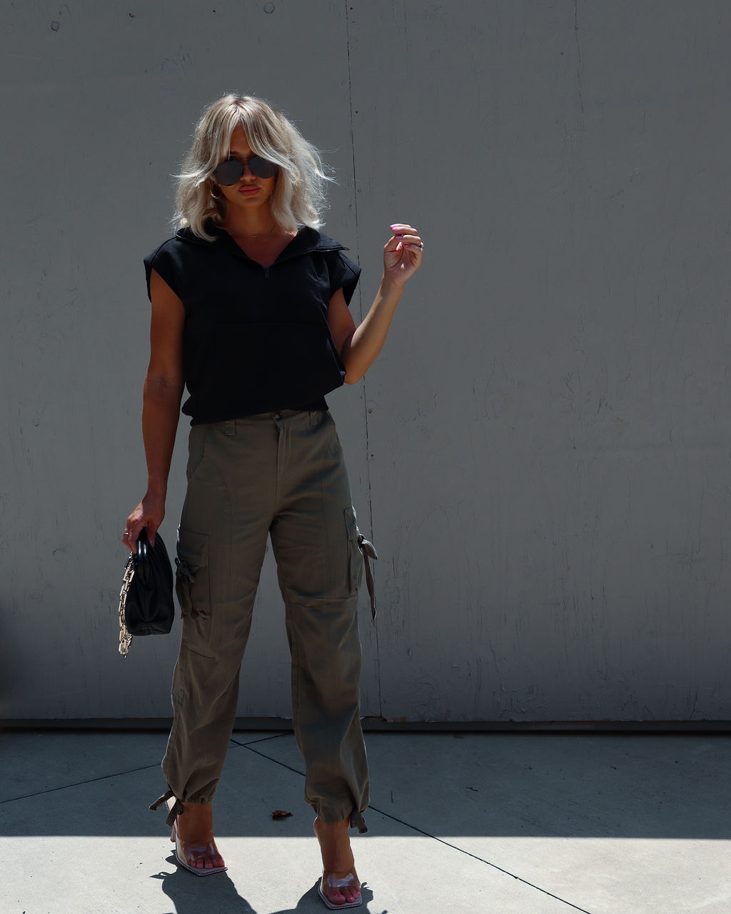 Serena Half Zip Hooded Sweatshirt-chiciza