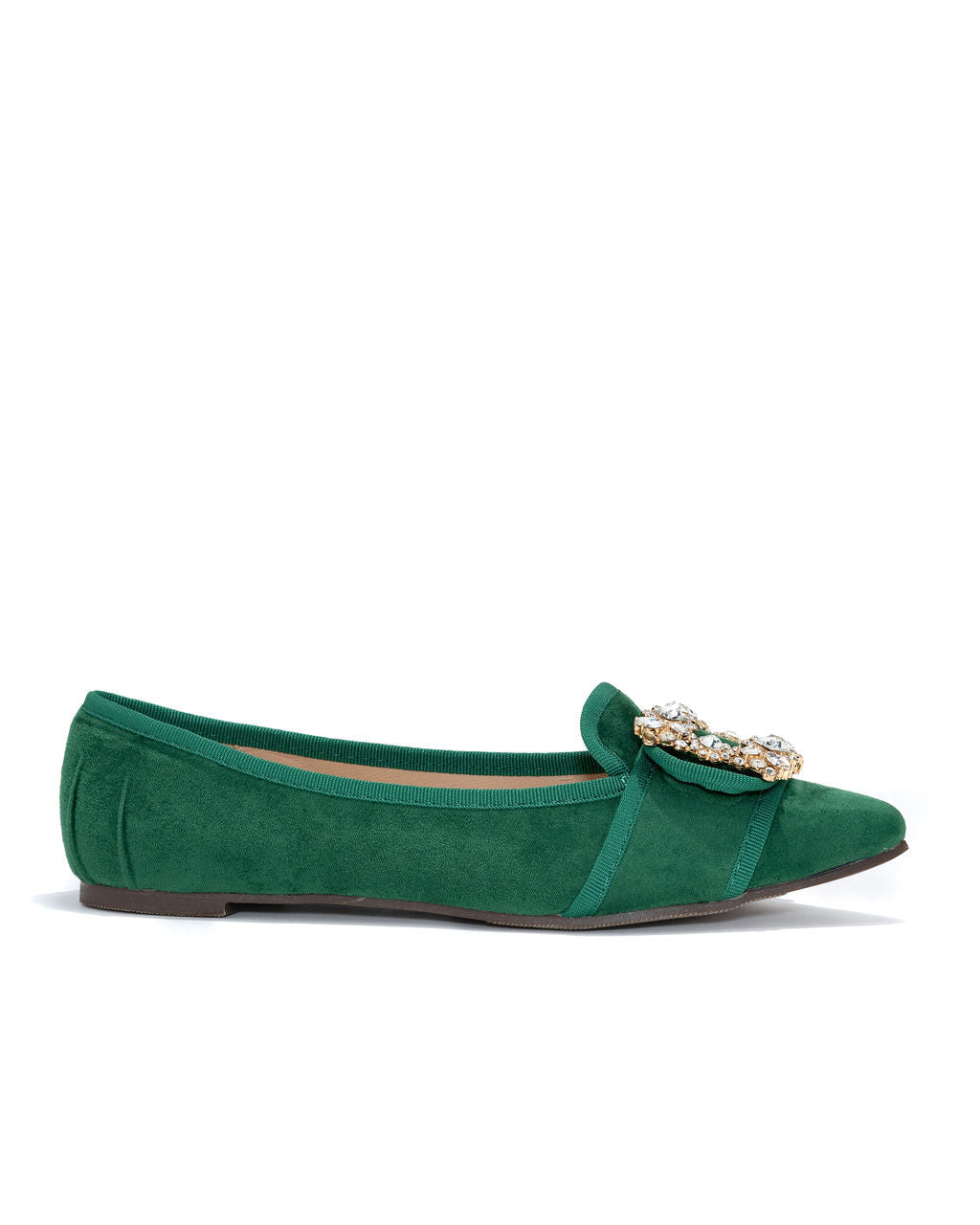 Vanderpump Embellished Faux Suede Flats-chiciza