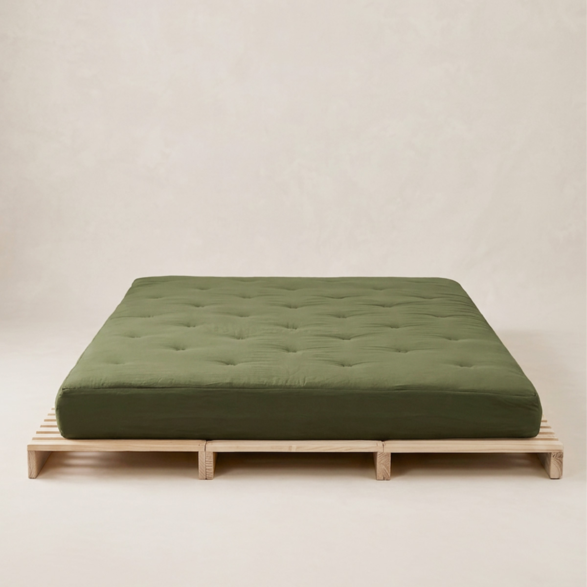 Natural Solid Wood Modular Bed Frame