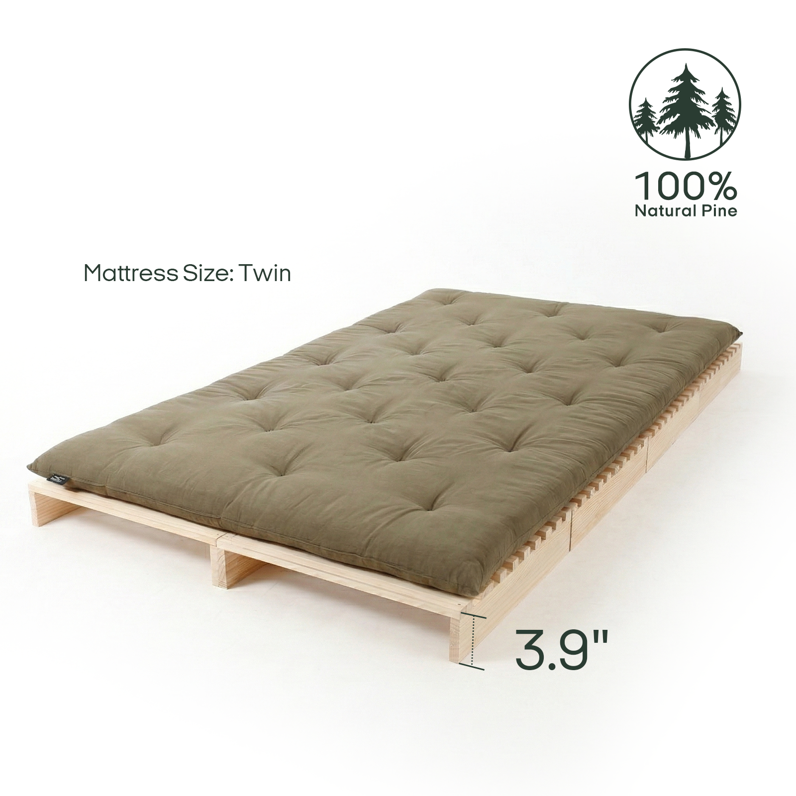 Natural Solid Wood Modular Bed Frame