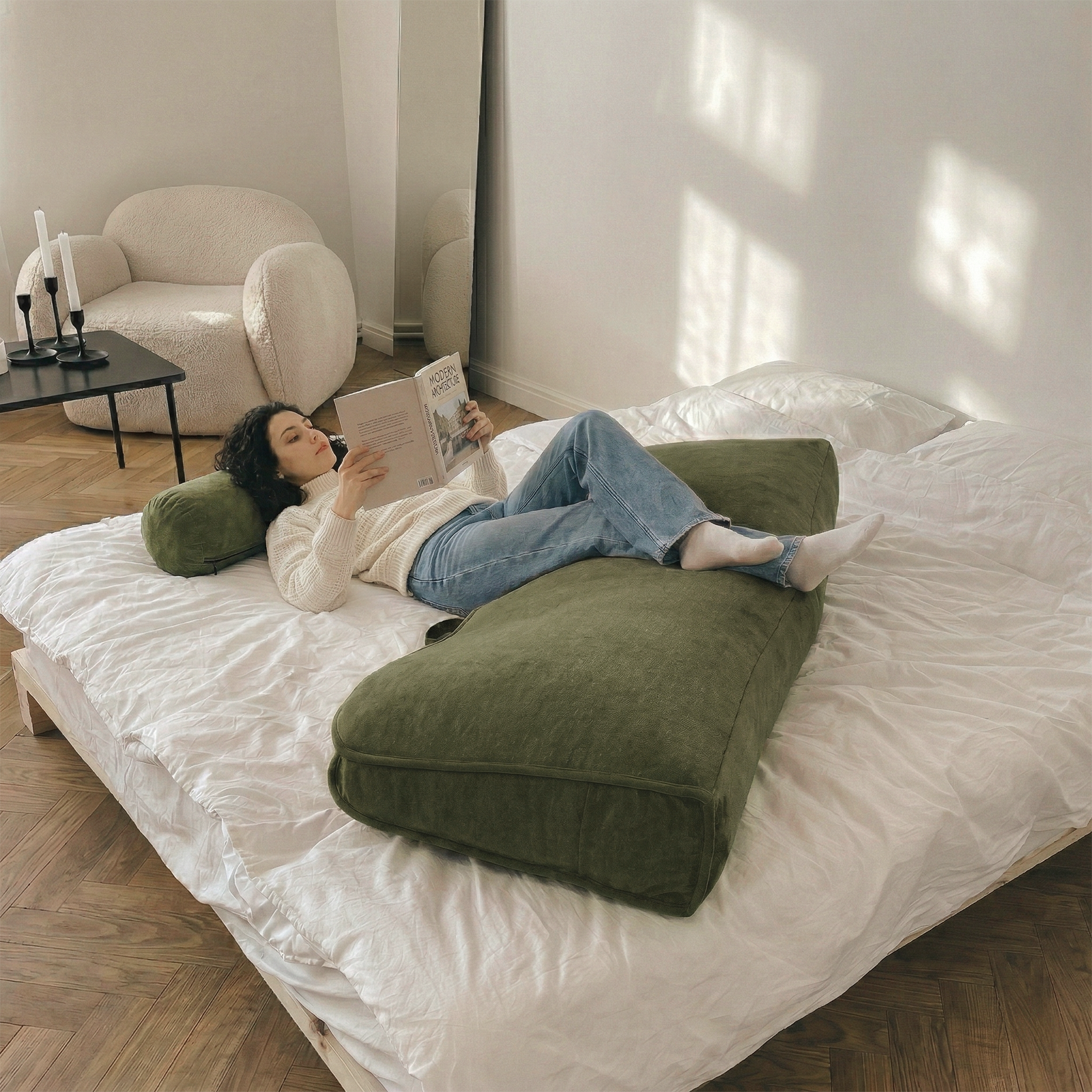 Wave-Shaped Backrest Pillow