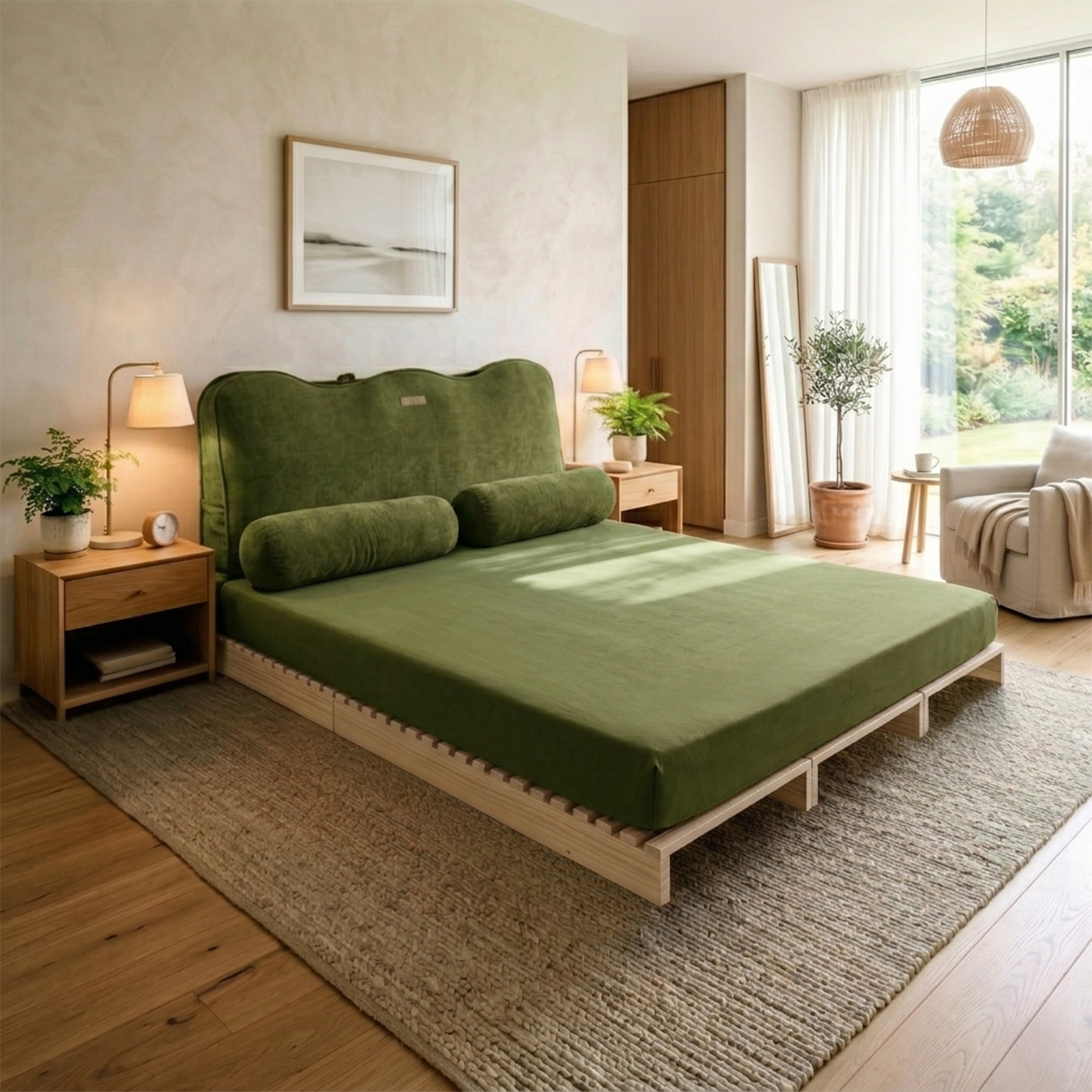 Wave-Shaped Backrest Pillow