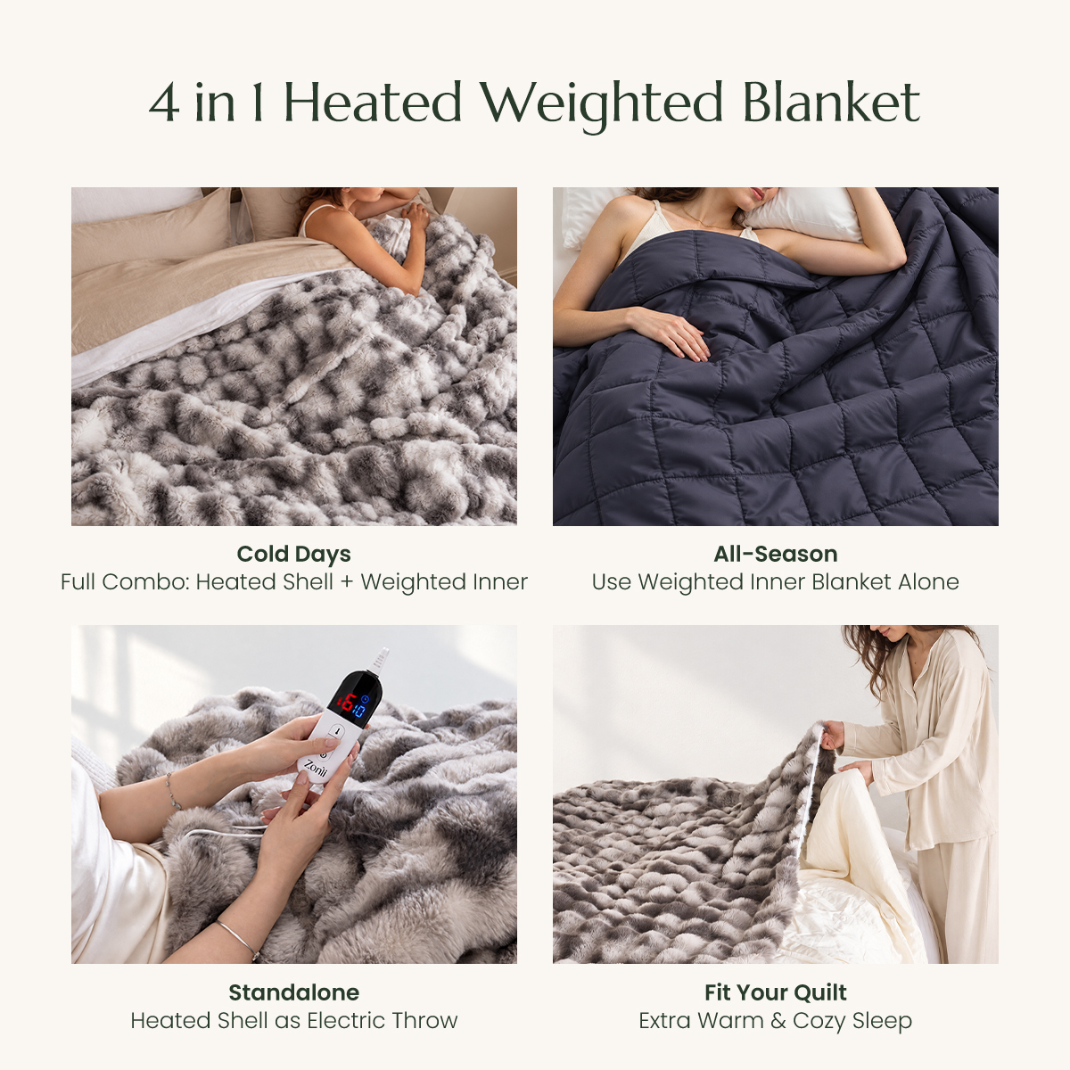 Fuzzy Calming Heated Weighted Blanket