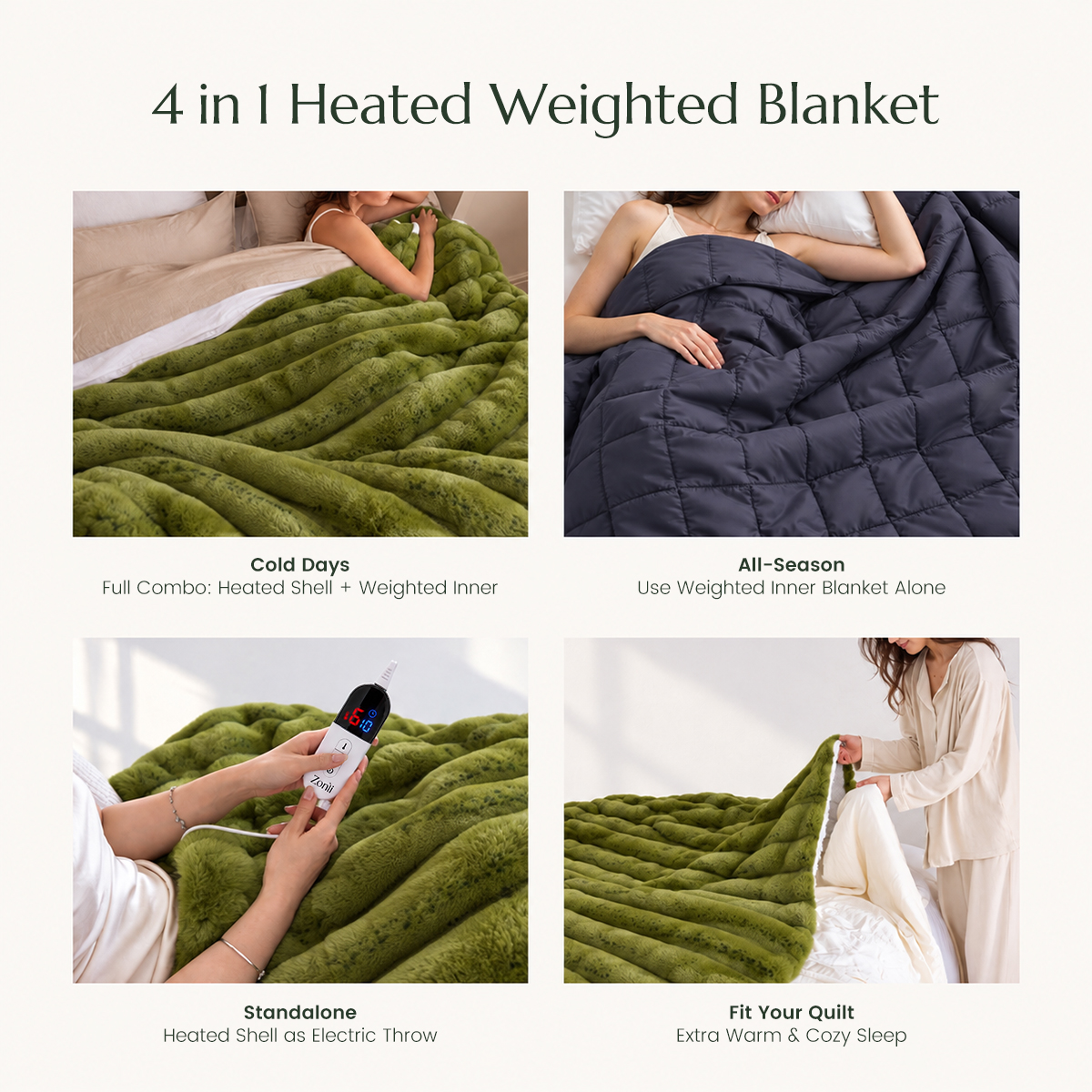 Fuzzy Calming Heated Weighted Blanket