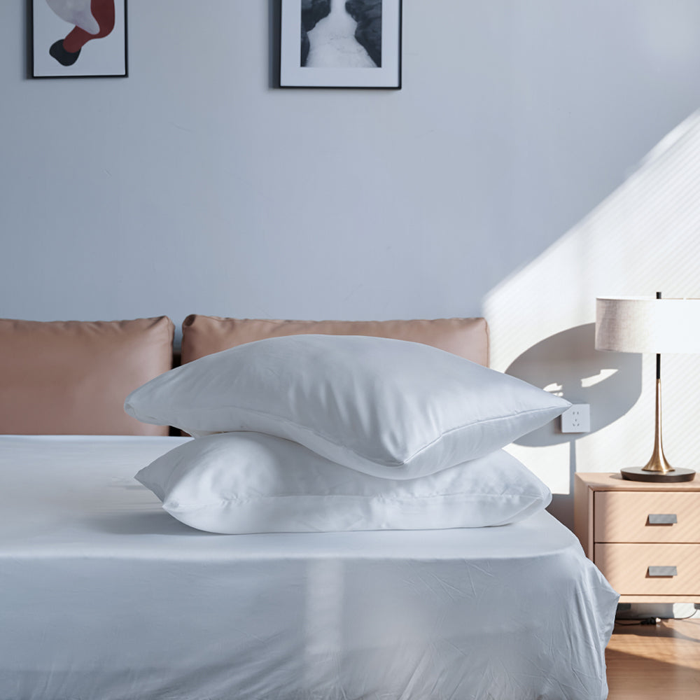 White Cooling Fitted Sheet