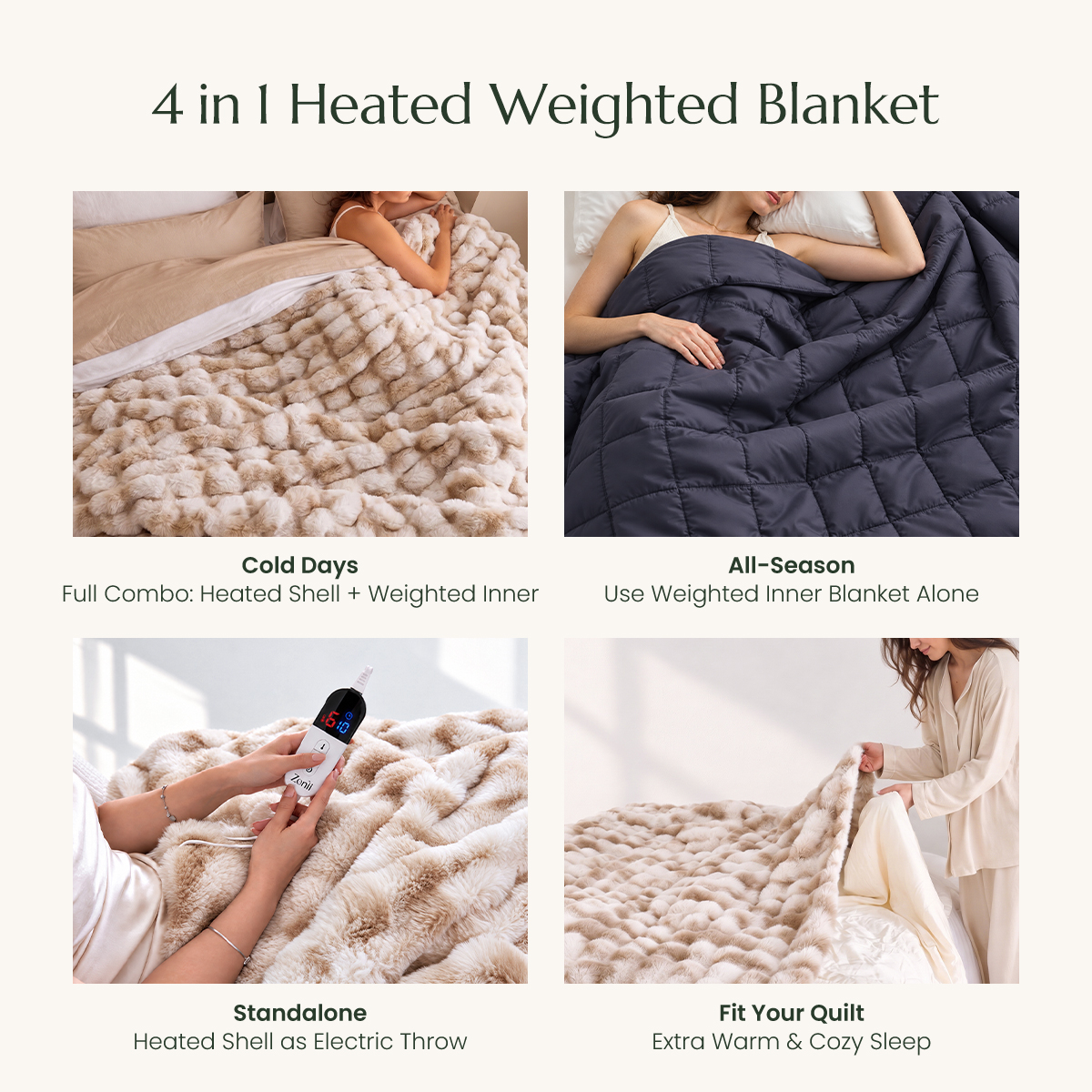Fuzzy Calming Heated Weighted Blanket