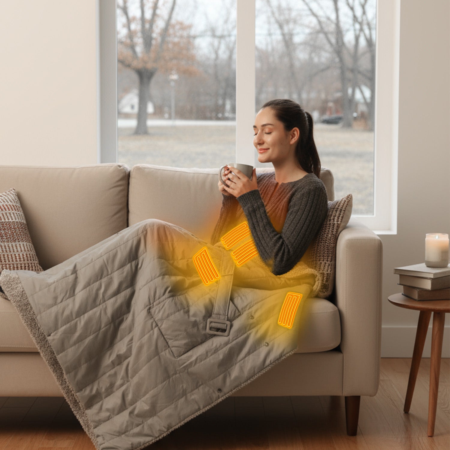 2-in-1 Cordless Wearable Heated Blanket （Waist Belt Edition）