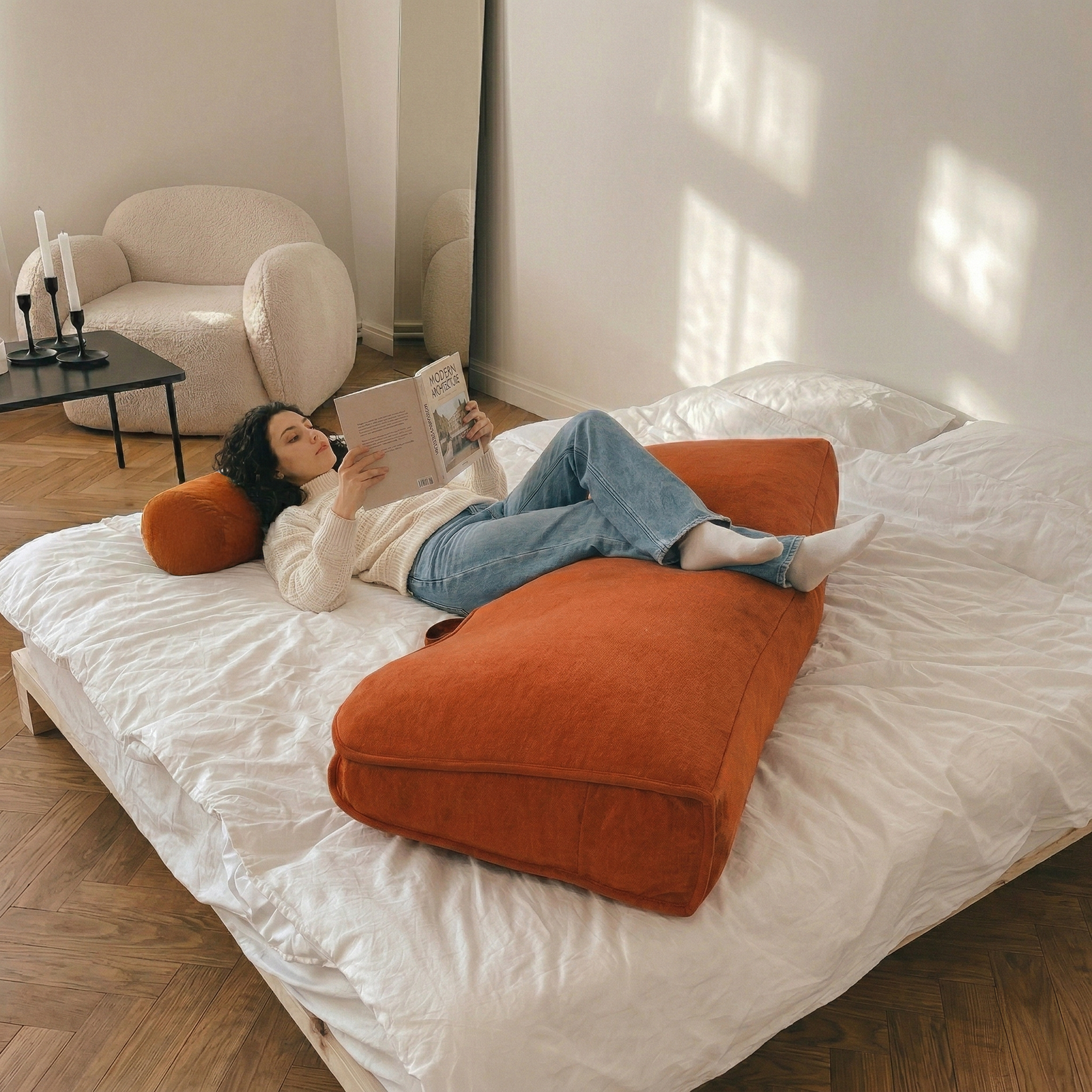 Wave-Shaped Backrest Pillow