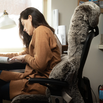 faux fur heated chair pad