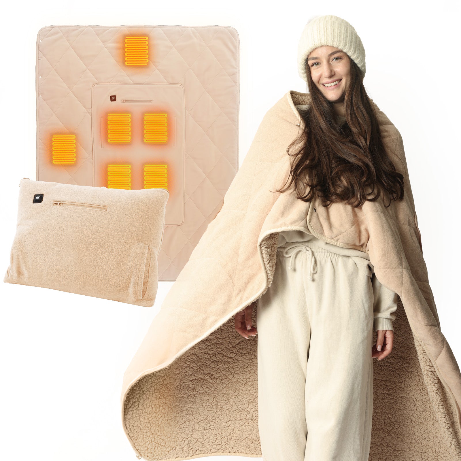 3-in-1 Battery Powered Heated Blanket