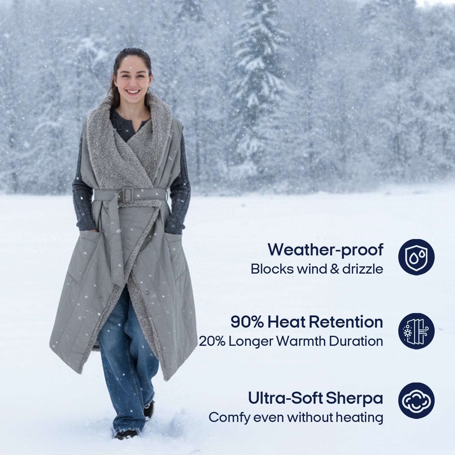 2-in-1 Cordless Wearable Heated Blanket （Waist Belt Edition）