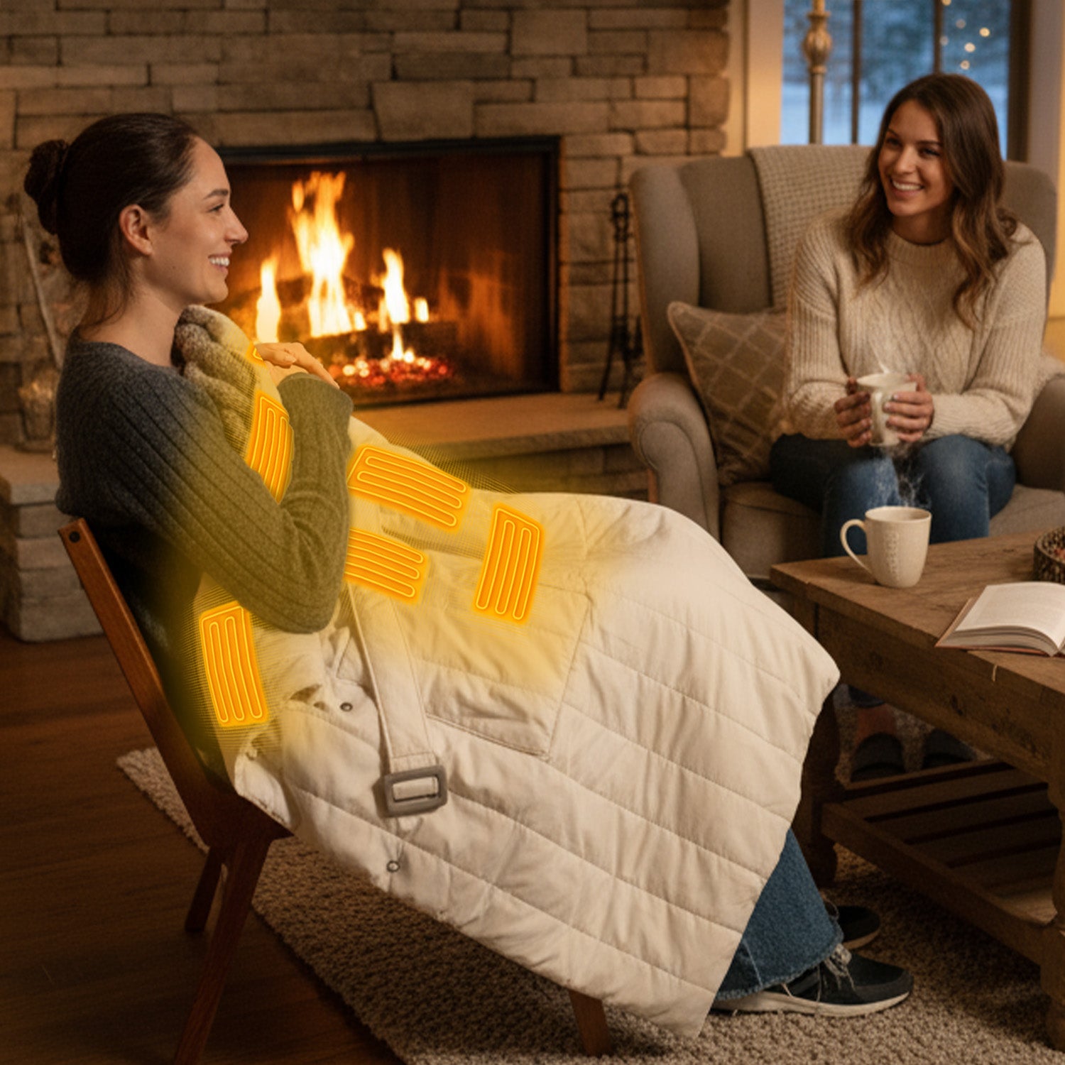 2-in-1 Cordless Wearable Heated Blanket （Waist Belt Edition）