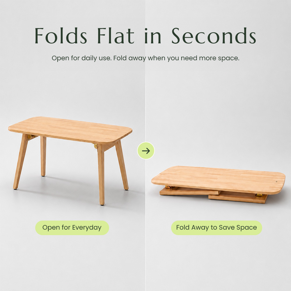 Solid Wood Folding Side Table