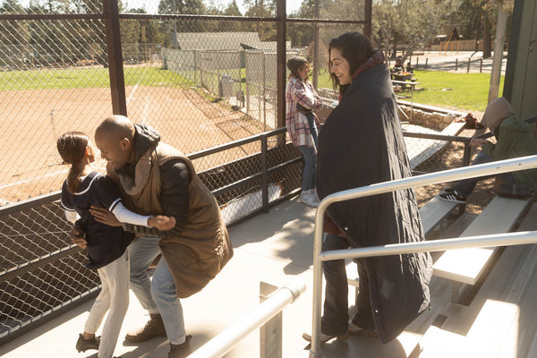 parents accompany with kids in playground