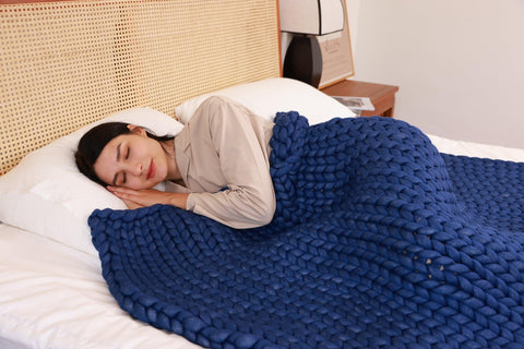 Chunky knit blanket