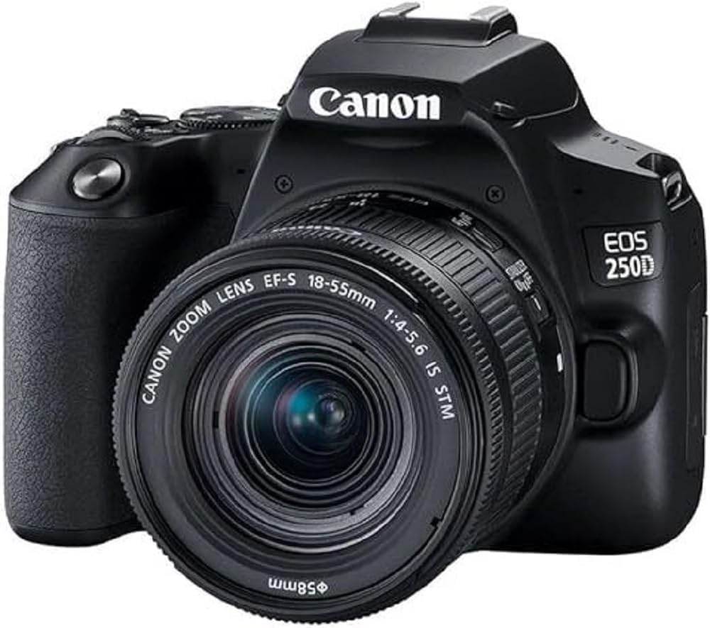 Canon EOS 250D cámara réflex digital 24,1MP sensor CMOS 4K pantalla táctil con objetivo EF-S 18-55mm estabilización imagen cámara ligera para fotografía y vídeo avanzado-Casagoloft