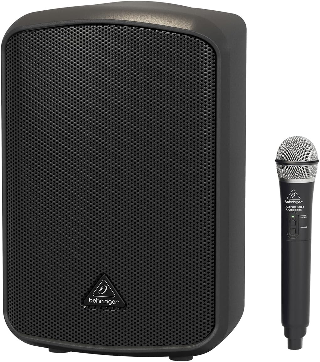 Behringer EUROPORT MPA200BT sistema de altavoz portátil con Bluetooth batería integrada 2 canales compatible con micrófono portátil smartphone tablet montaje en poste color negro-Casagoloft